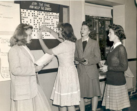Student War Board, circa early 1940s. Photographer Unknown.